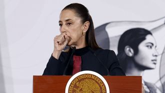 La presidenta de M�xico, Claudia Sheinbaum, durante una comparecencia en el Palacio Nacional