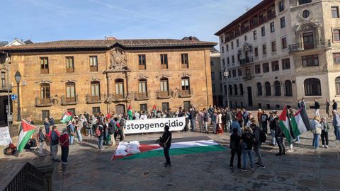 Protesta de la plataforma Asturies con Palestina en Oviedo