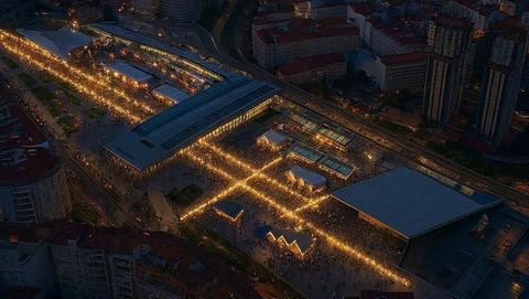 Recreaci�n de Vialia con el mercadillo y las pistas