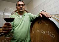 Rodrigo M�ndez elabora cinco mil litros de tinto en su bodega de Mea�o.