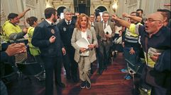 Protesta de trabajadores de Ence en la Diputaci�n de Pontevedra