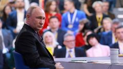 Vladimir Putin, en su conferencia de prensa anual retransmitida por televisi�n.