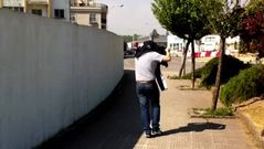 Juan Carlos V�zquez, hijo del Piturro, a la salida del juzgado, acusado de blanqueo de dinero