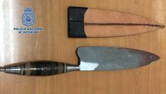 Cuchillo incautado por la Polic�a Nacional en una imagen de archivo.