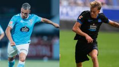 Jutgl� y Jensen, jugadores del Celta y del Deportivo, respectivamente.