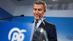 Alberto N��ez Feijoo en la sede del PP.
