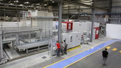 Instalaciones de la f�brica de tablero de piedra de Guidoni en Nar�n, en foto de archivo