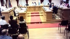 Pleno de Barbad�s, con el alcalde como �nico miembro del grupo de gobierno.