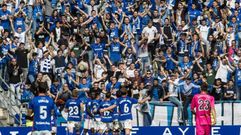 Diegui Johannesson Real Oviedo Tartiere.Celebracion del gol de Johannesson ante el Cordoba