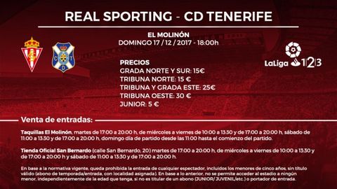Entradas Sporting - Tenerife