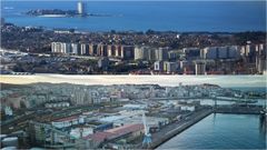 Vista a�rea de las ciudades de Vigo y A Coru�a.