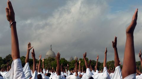 D�a Internacional del Yoga en Nueva Delhi.