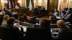 Imagen de archivo de un pleno en el Concello de Ourense.