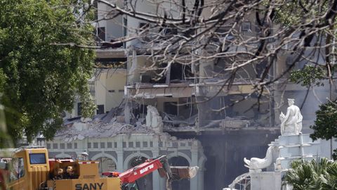 Fotografa de la zona donde se registr la explosin hoy, en La Habana