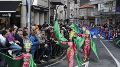 Desfile do entroido no Carballi�o.As comparsas e charangas percorreron os centro da vila 