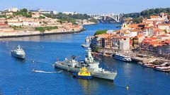 Buque de la Armada portuguesa en una imagen tomada este martes