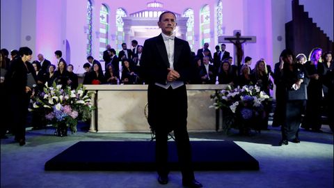 Miembros del Coro de la Fundaci�n Princesa de Asturias ensayan hoy, mi�rcoles 12 de septiembre de 2018, momentos previos a la inauguraci�n del S�ptimo Festival Internacional de M�sica Sacra que se realiza en Bogot� (Colombia)