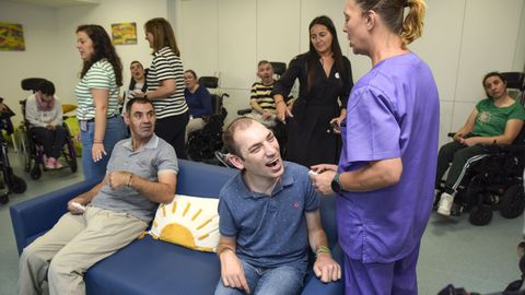 El acto por el Da Mundial de la Parlisis Cerebral regresa este ao a la plaza de la Peregrina. En la imagen, el del 2024 en la vivienda residencial de Amencer-Aspace