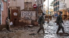 Soldados de la UME en Paiporta, el 6 de noviembre del 2024