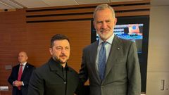Volodmir Zelenski y Felipe VI.