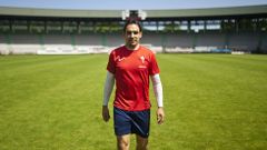 Miguel �ngel Tena, este jueves en el estadio de A Malata