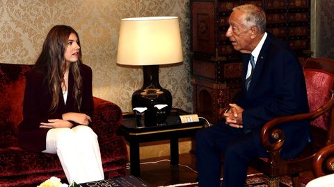 La infanta Sofa mantiene un encuentro con el presidente de Portugal, Marcelo Rebelo de Sousa, en el Palacio de Belm, en Lisboa