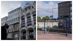 Fachadas de la plaza de Lugo, en A Coru�a, y el barrio de Covadonga, en Ourense
