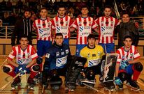 El Pat�n Cerceda, con son sus entrenadores Ant�n Boedo y Joan Manuel Grasas.