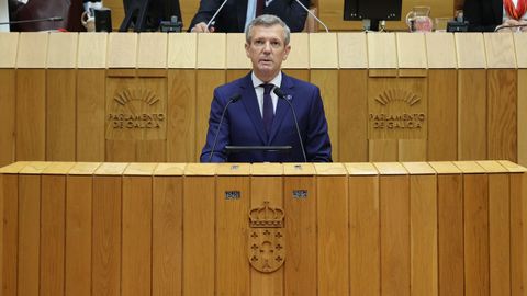 Alfonso Rueda, durante su intervenci�n en el debate del estado de la autonom�a