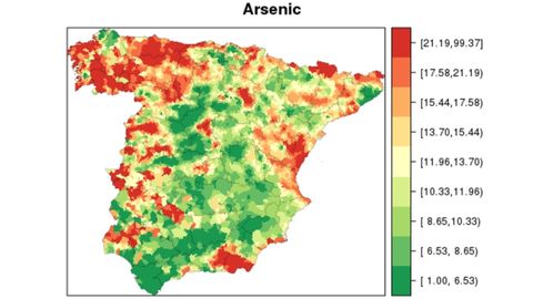 Distribuci�n del ars�nico en Espa�a