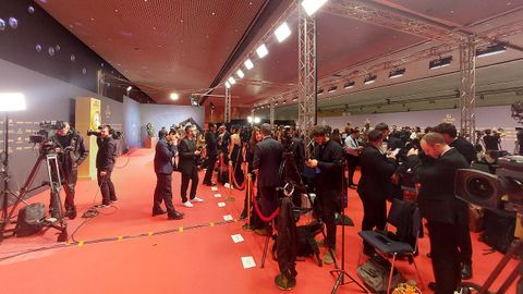 Los medios de comunicaci&oacute;n, antes de que comenzase la alfombra roja