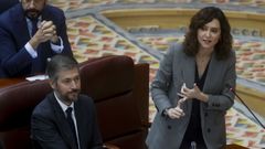 La presidenta madrile�a, Isabel D�az Ayuso, en el pleno de la Asamblea celebrado hoy