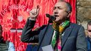 El Secretario General de UGT Pepe �lvarez (c), durante su intervenci�n en el homenaje al fundador del sindicato minero, Manuel Llaneza