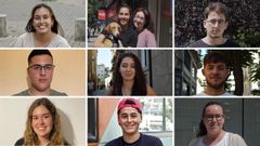 Arriba, de izquierda a derecha: Luc�a Santamar�a (Vigo, 23 a�os); Ana Fern�ndez y Katia Vali�o (A Coru�a, 21 a�os); y Pablo Ca�nzos (A Coru�a, 25 a�os). En el medio, Joel Palacios (As Nogais, 21 a�os); Carmen Gayoso (Ourense); y Daniel Sampayo (Ourense, 20 a�os). Y abajo, Noa Palmeiro (Lugo, 19 a�os); Javier P�rez (Vigo, 23 a�os); y Cristina Soriano (A Coru�a, 24 a�os).