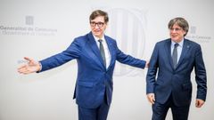 Illa y Puigdemont, este martes en Bruselas.