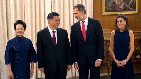 Recibimiento anoche en el palacio de la Zarzuela