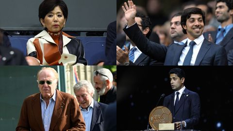 Michele Kang, presidenta del Olympique de Lyon, de Kynisca Sports;�Sheikh Mansour bin Zayed Al Nahyan, due�o del City;�Paolo Scaroni, presidente del Milan, de RedBird Capital Partners; y�Nasser al-Khelaifi, presidente del Paris Saint-Germain.