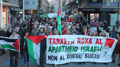 Un momento de la manifestaci�n de la Plataforma �Tarjeta Roja a Israel�