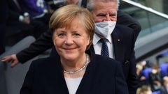 Merkel, en su �ltima aparici�n en el Bundestag el 8 de diciembre del 2021.