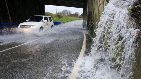 La circulaci�n por la carrterera entre Monforte y Sober tambi�n se vio afectada por la lluvia y la ca�da de �rboles
