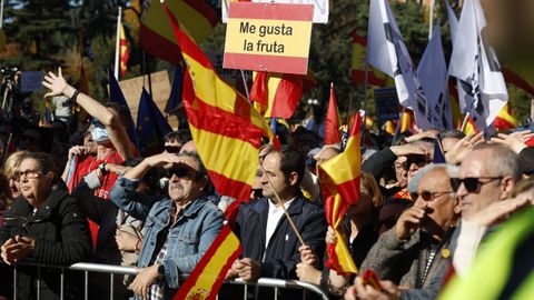 Las palabras de Ayuso en alguna de las pancartas que se pueden ver en la manifestacin