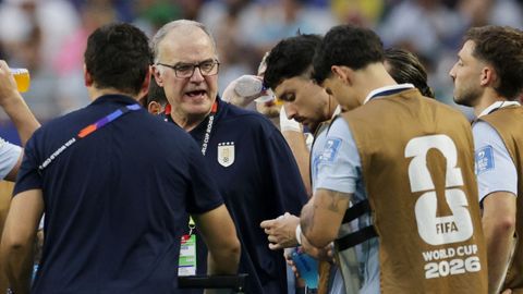 Marcelo Bielsa, durante el partido de Uruguay ante Cabo Verde