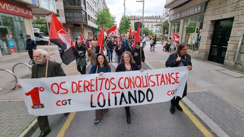 Manifestacin de la CGT en Pontevedra por el Primero de Mayo