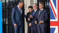 Merz, Zelenski, Starmer y Macron tras la reuni�n de este domingo en Londres
