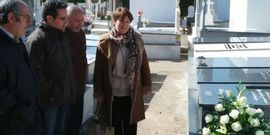 La edila de Cultura deposit� flores en la tumba del m�sico, el s�bado.