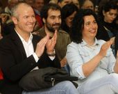 Javier Dios, a la izquierda, lidera un grupo de cinco ediles. 