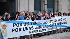 A las puertas de la Audiencia Provincial tuvo lugar una concentración de abogados adscritos al servicio de justicia gratuita