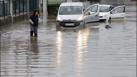 Inundaciones en O Caramuxo, en Vigo. 