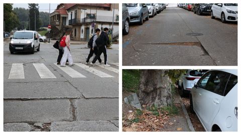 Estado que presenta la avenida de Vigo, en el coraz�n del campus compostelano