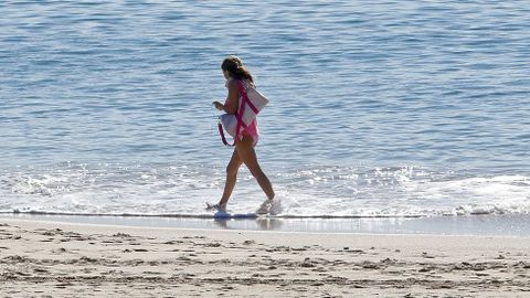 Ba�istas en la playa de Silgar, Sanxenxo
